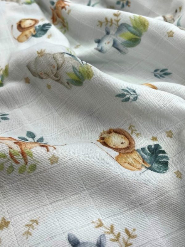 birlik1952 bebek çocuk müslin kumaş bez 2 3 4 kat layer gauze fabric swaddle blanket whosale turkey türkiye lion hipopotam