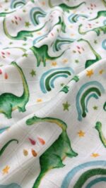birlik1952 bebek çocuk müslin kumaş bez 2 3 4 kat layer gauze fabric swaddle blanket whosale turkey türkiye dino rainbow gökkuşağı