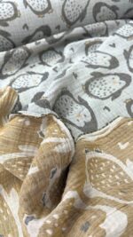 birlik1952 bebek çocuk müslin kumaş bez 2 3 4 kat layer gauze fabric swaddle blanket whosale turkey türkiye jakarlı jaquard penguen