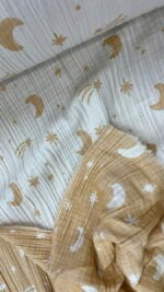 birlik1952 bebek çocuk müslin kumaş bez 2 3 4 kat layer gauze fabric swaddle blanket whosale turkey türkiye jakarlı jaquard halley star yıldızı ay moon
