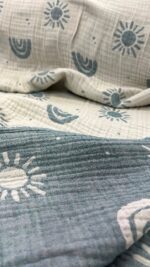 birlik1952 bebek çocuk müslin kumaş bez 2 3 4 kat layer gauze fabric swaddle blanket whosale turkey türkiye jakarlı jaquard güneş gökkuşağı rainbow sun