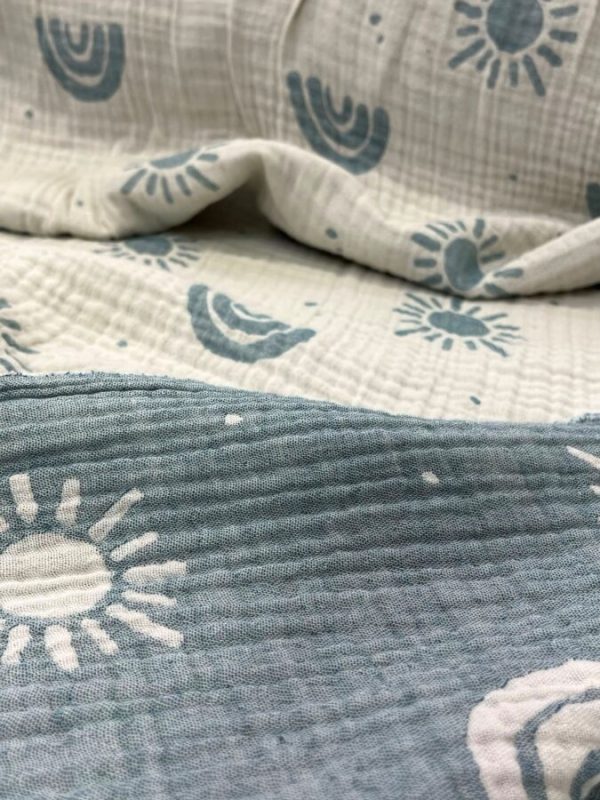 birlik1952 bebek çocuk müslin kumaş bez 2 3 4 kat layer gauze fabric swaddle blanket whosale turkey türkiye jakarlı jaquard güneş gökkuşağı rainbow sun