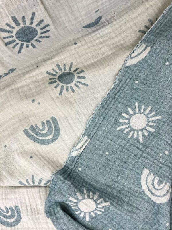 birlik1952 bebek çocuk müslin kumaş bez 2 3 4 kat layer gauze fabric swaddle blanket whosale turkey türkiye jakarlı jaquard güneş gökkuşağı rainbow sun
