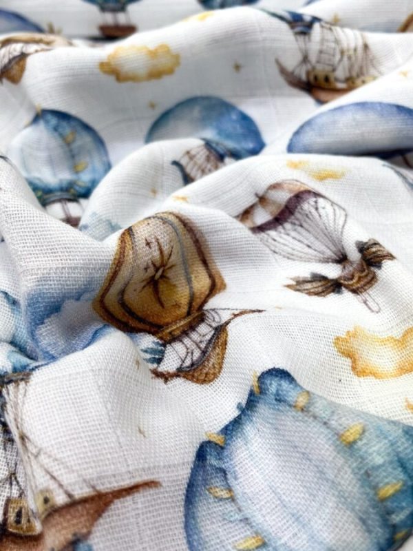 birlik1952 bebek çocuk müslin kumaş bez 2 3 4 kat layer gauze fabric swaddle blanket whosale turkey türkiye zeplin mavi