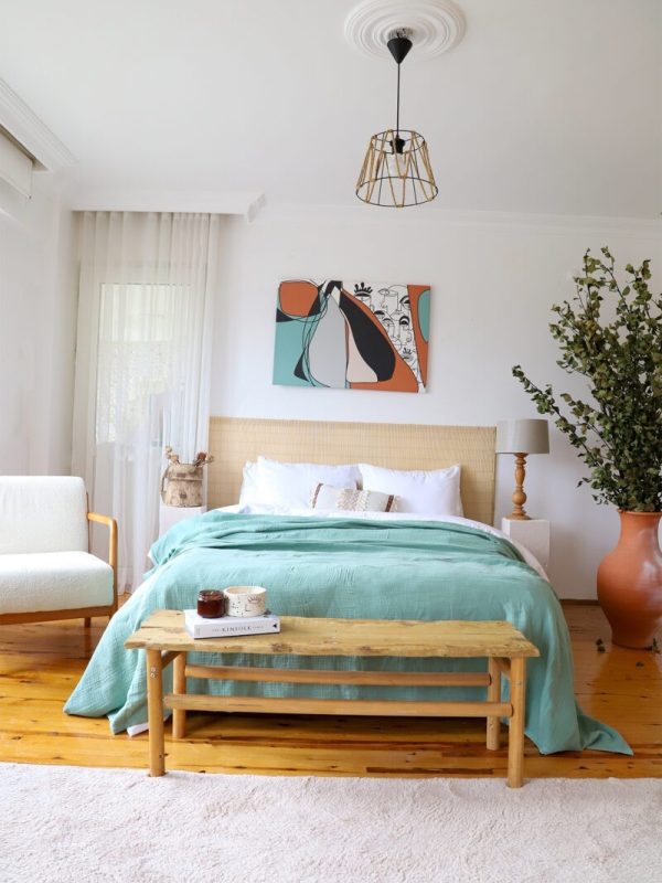 birlik1952 müslin yatak örtüsü pike bedspread 4 layer gauze muslin swaddle cotton whosale adaçayı mint green sage yeşil