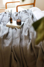 birlik1952 müslin yatak örtüsü pike bedspread 4 layer gauze muslin swaddle cotton whosale antrasit