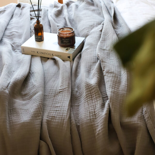 birlik1952 müslin yatak örtüsü pike bedspread 4 layer gauze muslin swaddle cotton whosale antrasit