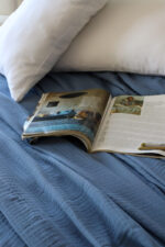 birlik1952 müslin yatak örtüsü pike bedspread 4 layer gauze muslin swaddle cotton whosale indigo blue mavi