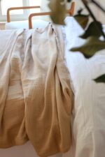 birlik1952 müslin yatak örtüsü pike bedspread 4 layer gauze muslin swaddle cotton whosale kahvrengi brown latte