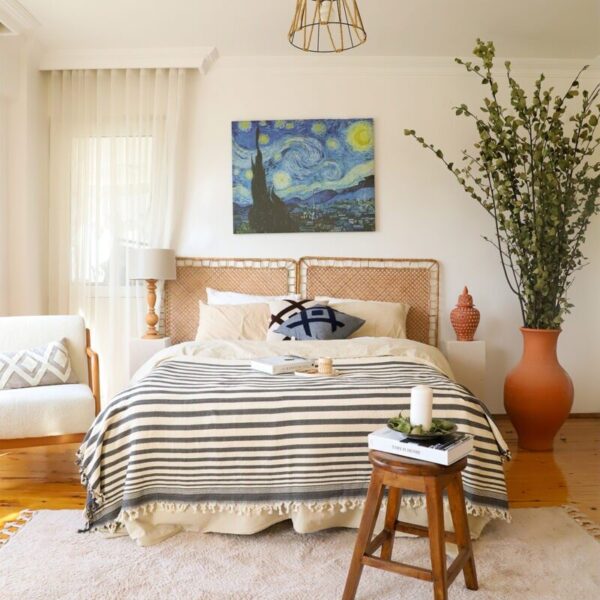 birlik1952-pestemal-yatak-ortusu-bedspread-pesthemal-cotton-hand-woven-striped-black-çizgili siyah