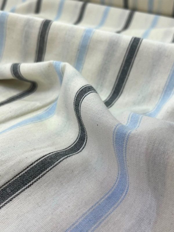 birlik1952 şile bezi buldan fabric naturel whosale kumaş rize pamuklu elbiselik elbise kumaşı baskılı printed stripes çizgili mavi