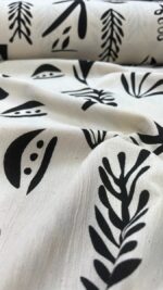 birlik1952 şile bezi buldan fabric naturel whosale kumaş rize pamuklu elbiselik elbise kumaşı baskılı printed etnik siyah