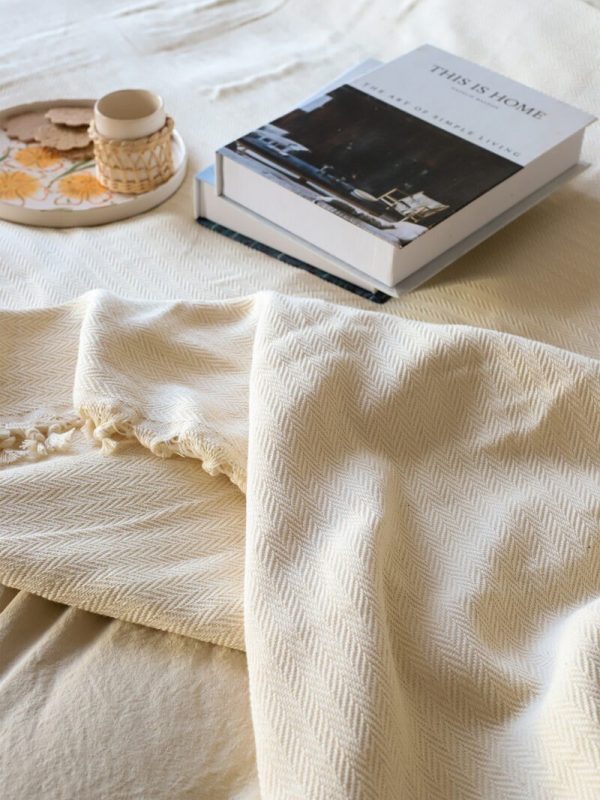 birlik1952 peştemal yatak örtüsü bedspreada pesthemal cotton hand woven naturel