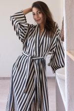 birlik1952 peştemal bornoz pamuklu kimono robe bathrobe whosale turkey textile pesthemal çizgili striped black siyah