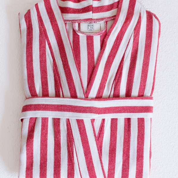 birlik1952 peştemal bornoz pamuklu kimono robe bathrobe whosale turkey textile pesthemal çizgili striped red kırmızı