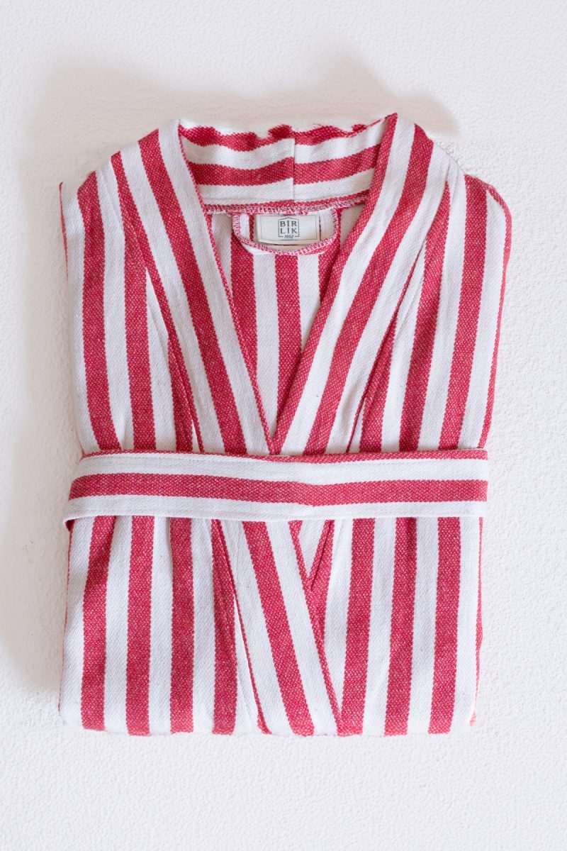 birlik1952-beach-wear-robe-black-loom-handmade-striped-kimono-kirmizi-red (3) birlik1952 peştemal bornoz pamuklu kimono robe bathrobe whosale turkey textile pesthemal çizgili striped red kırmızı