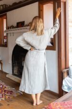 birlik1952 iplik boya müslin muslin bornoz robe bathrobe 4 gauze 4 kat layer whosale turkey grey gri