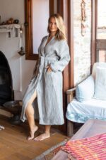 birlik1952 iplik boya müslin muslin bornoz robe bathrobe 4 gauze 4 kat layer whosale turkey grey gri