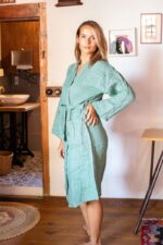 birlik1952 iplik boya müslin muslin bornoz robe bathrobe 4 gauze 4 kat layer whosale turkey royal yeşil green