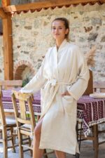 birlik1952 kenevir kumaş cannibis fabric bornoz robe bathrobe naturel cotton whosale robe bathrobe kenevir bornoz