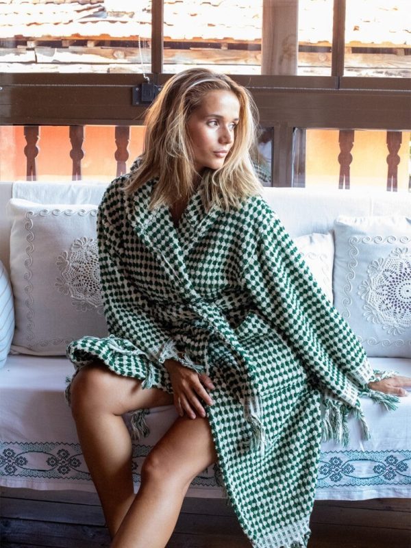 birlik1952 bubble havlu bornoz nohut towel robe bathrobe royal yeşil green