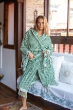 birlik1952 bubble havlu bornoz nohut towel robe bathrobe royal yeşil green