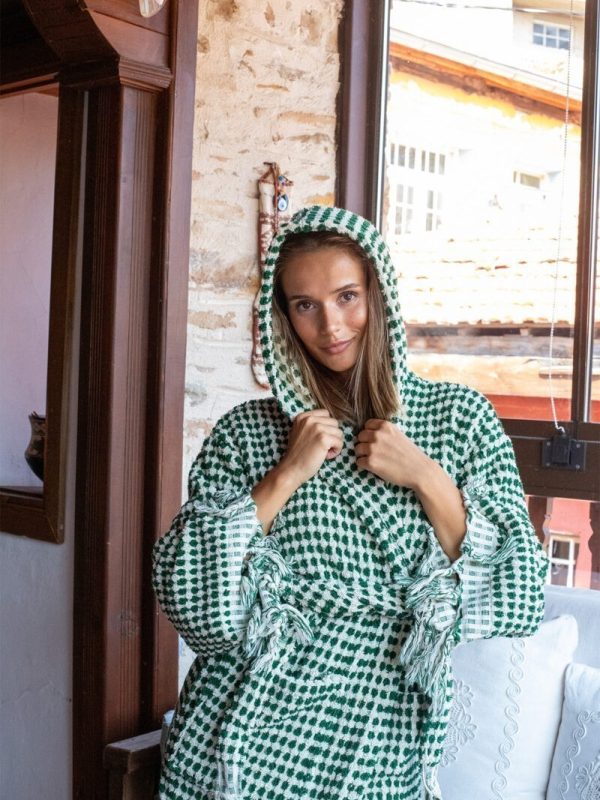 birlik1952 bubble havlu bornoz nohut towel robe bathrobe royal yeşil green