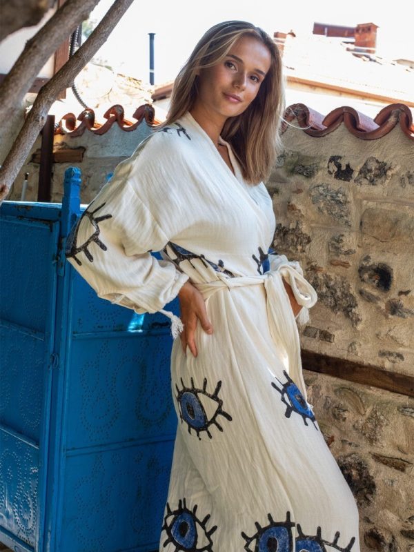 birlik1952 taş ağaç baskı wood print handmade robe bornoz bathrobe göz eye desen