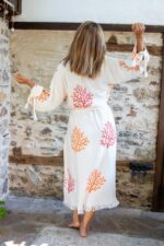 birlik1952 taş ağaç baskı wood print handmade robe bornoz bathrobe mercan resif coral desen