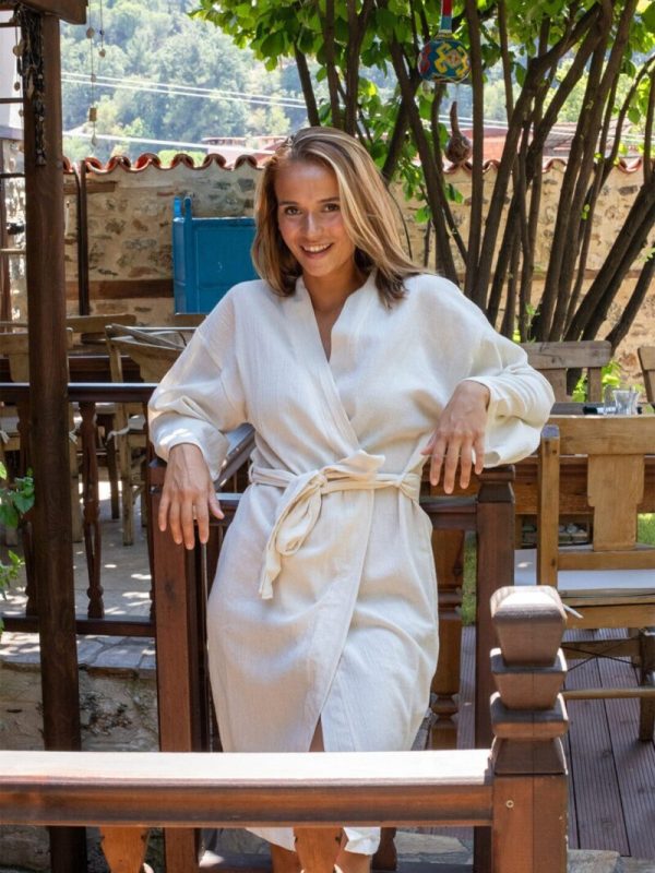 birlik1952 şile rize buldan kızılcabölük bezi bornoz robe bathrobe kimono otantik nature fabric ham naturel