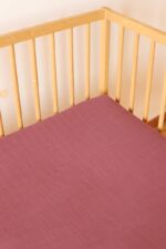 birlik1952 bebek çocuk baby child muslin çarsaf müslin lastikli bed sheet fitted whosale toptan baby crib mürdüm