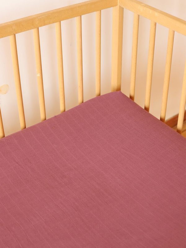 birlik1952 bebek çocuk baby child muslin çarsaf müslin lastikli bed sheet fitted whosale toptan baby crib mürdüm