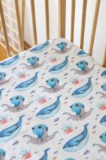 birlik1952 bebek çocuk baby child muslin çarsaf müslin lastikli bed sheet fitted whosale toptan baby crib octopus ahtapot