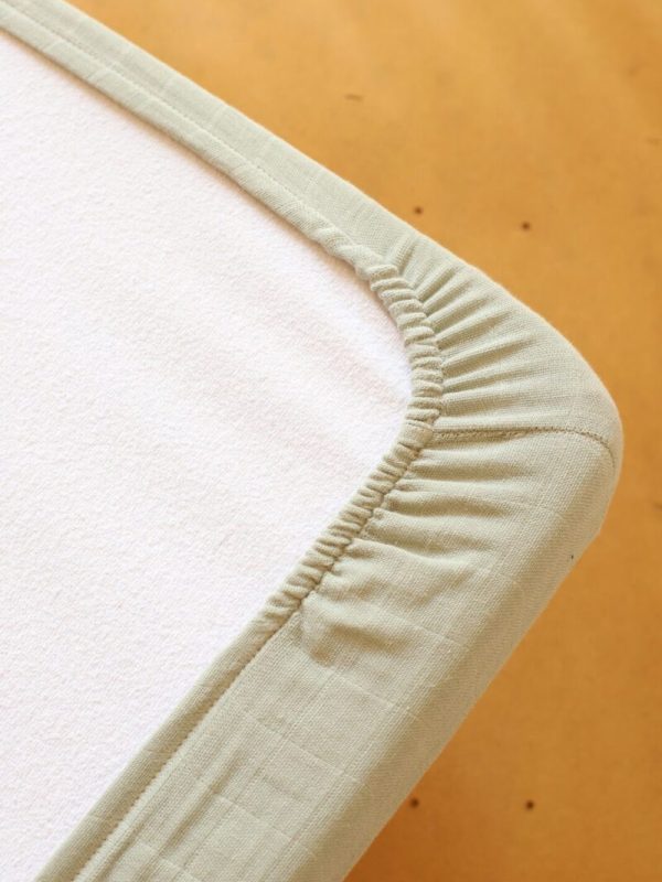 birlik1952 bebek çocuk baby child muslin çarsaf müslin lastikli bed sheet fitted whosale toptan baby crib sage green yeşil