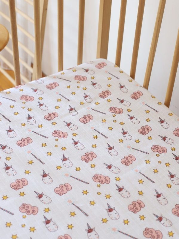 birlik1952 bebek çocuk baby child muslin çarsaf müslin lastikli bed sheet fitted whosale toptan baby crib unicorn
