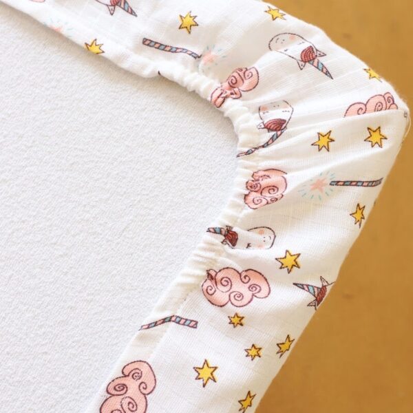 birlik1952 bebek çocuk baby child muslin çarsaf müslin lastikli bed sheet fitted whosale toptan baby crib unicorn
