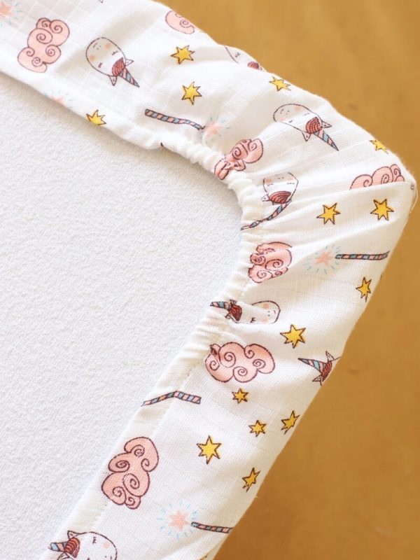 birlik1952 bebek çocuk baby child muslin çarsaf müslin lastikli bed sheet fitted whosale toptan baby crib unicorn