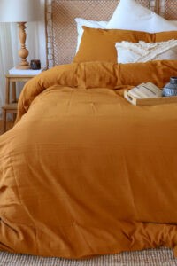 birlk1952 müslin nevresim takımı bed linen set muslin crinkle whosale turkey textile denizli cotton karamel caramel