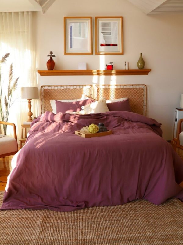 birlk1952 müslin nevresim takımı bed linen set muslin crinkle whosale turkey textile denizli cotton mürdüm plum