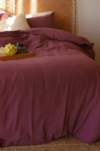 birlk1952 müslin nevresim takımı bed linen set muslin crinkle whosale turkey textile denizli cotton mürdüm plum