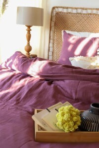 birlk1952 müslin nevresim takımı bed linen set muslin crinkle whosale turkey textile denizli cotton mürdüm plum
