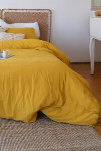 birlk1952 müslin nevresim takımı bed linen set muslin crinkle whosale turkey textile denizli cotton hardal mustard sarı yellow