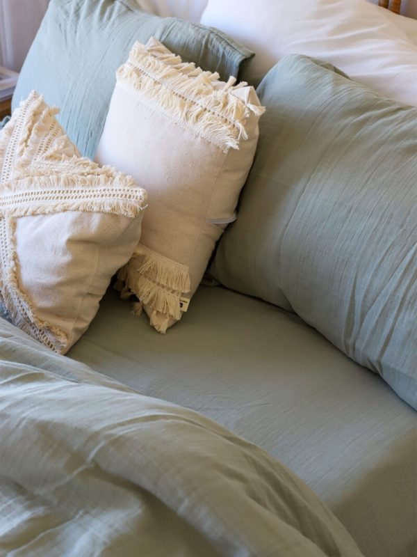 birlk1952 müslin nevresim takımı bed linen set muslin crinkle whosale turkey textile denizli cotton sage yeşil green