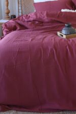 birlk1952 müslin nevresim takımı bed linen set muslin crinkle whosale turkey textile denizli cotton şarap wine vişne