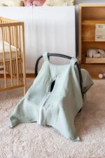 birlik1952 puset örtüsü baby child seat cover car muslin müslin gauze whosale ana kucağı örtüsü sage green yeşil