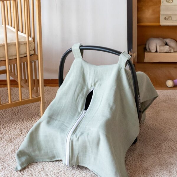 birlik1952 puset örtüsü baby child seat cover car muslin müslin gauze whosale ana kucağı örtüsü sage green yeşil