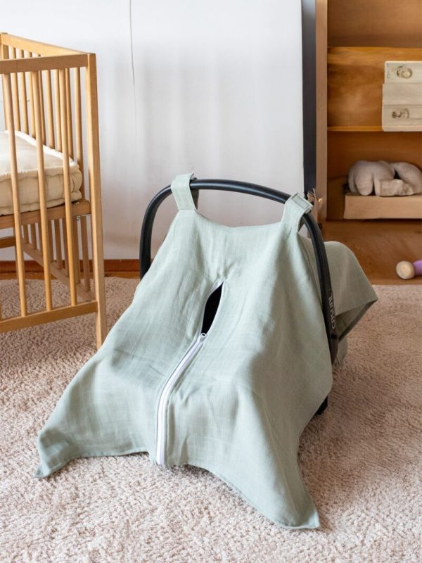 birlik1952 puset örtüsü baby child seat cover car muslin müslin gauze whosale ana kucağı örtüsü sage green yeşil