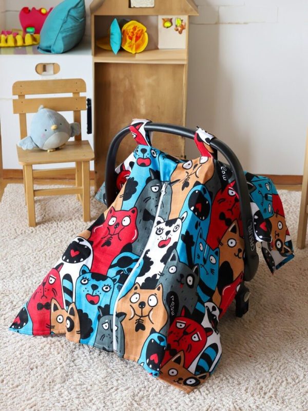 birlik1952 puset örtüsü baby child seat cover car muslin müslin gauze whosale ana kucağı örtüsü gli kedi cat