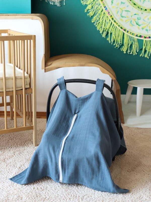 birlik1952 puset örtüsü baby child seat cover car muslin müslin gauze whosale ana kucağı örtüsü indigo blue mavi