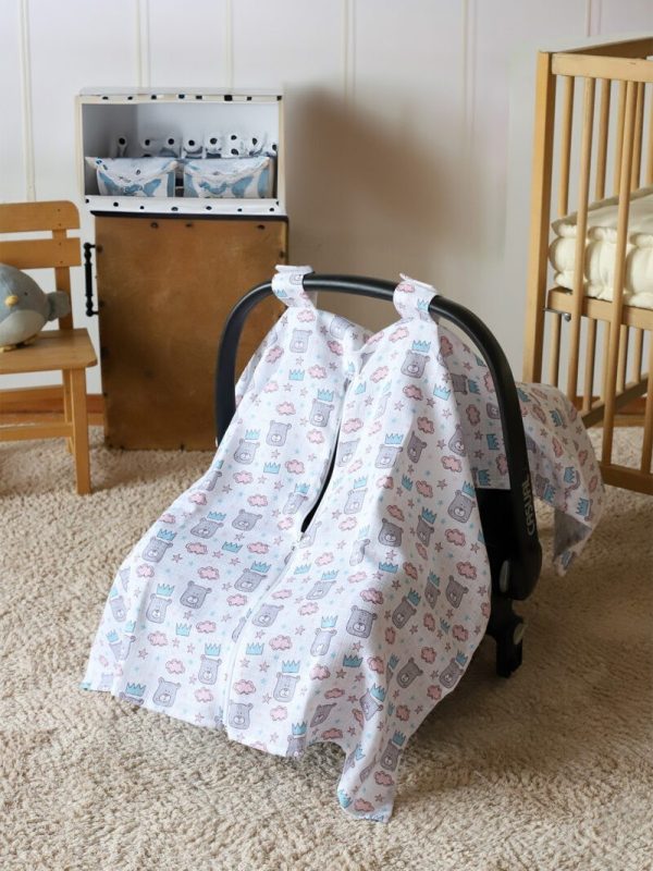 birlik1952 puset örtüsü baby child seat cover car muslin müslin gauze whosale ana kucağı örtüsü kral ayı king bear